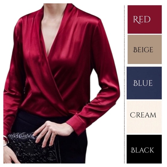 Silky Soft Draping Blouse Top - Picture 1 of 8